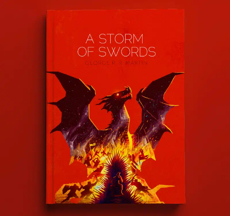 Minimalistic book cover for A storm of swords