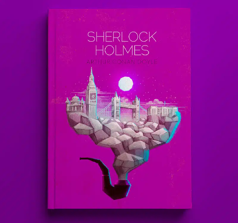 Minimalistic book cover for Sherlock Holmes