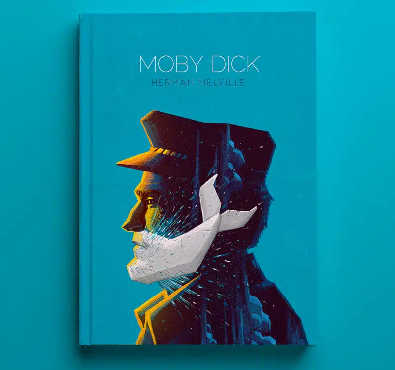 Minimalistic book cover for Moby Dick