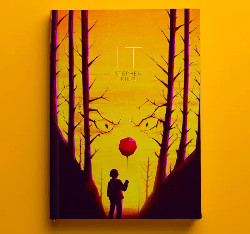 Minimalistic book cover for It