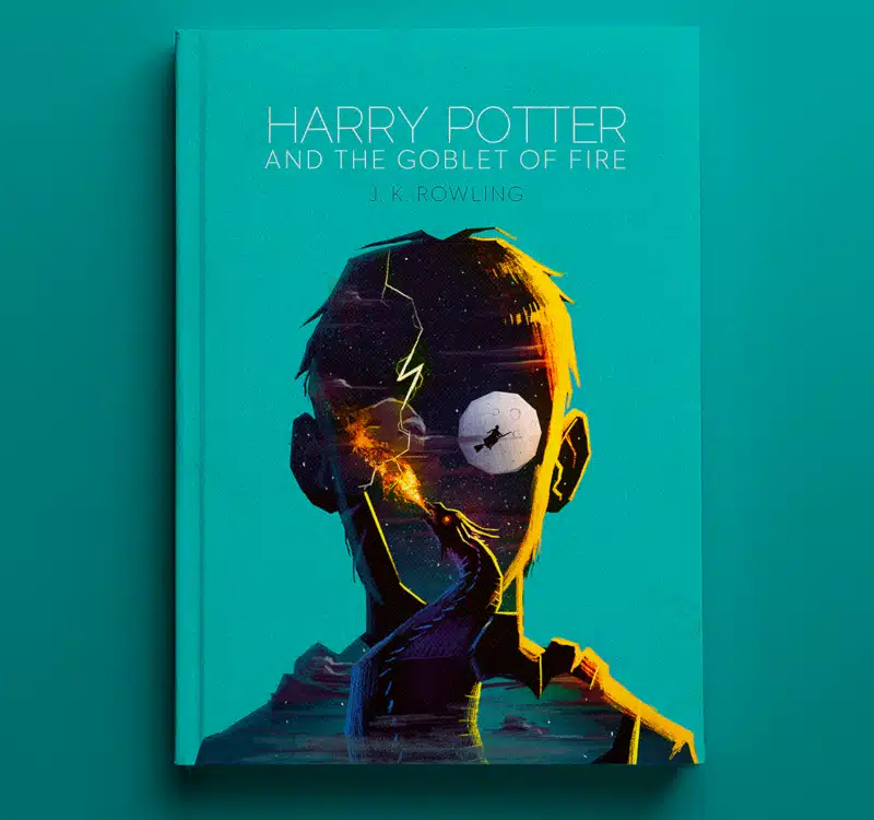 Minimalistic book cover for Harry Potter