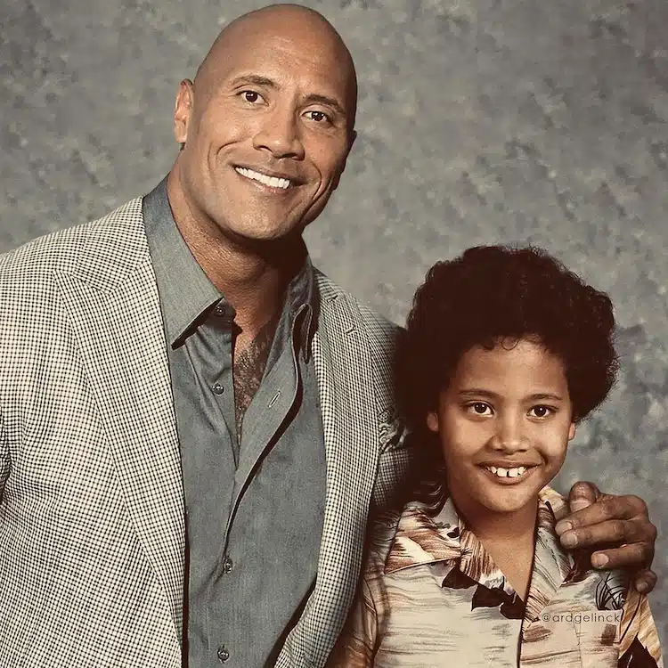 Dwayne Johnson then and now