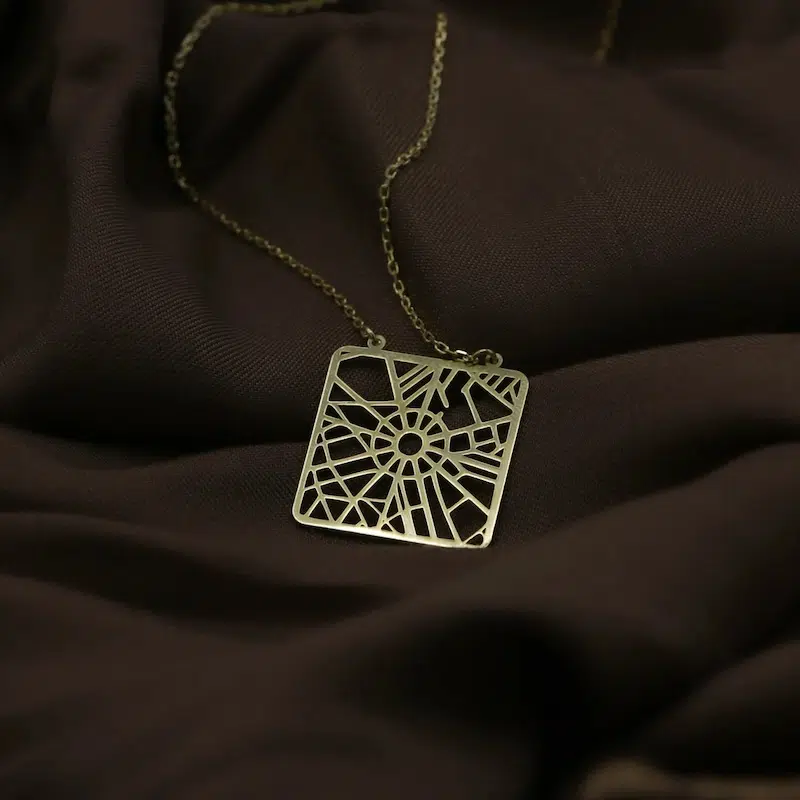 Custom City Map Necklace