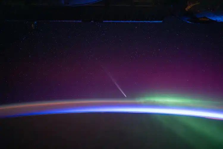 Comet A3 from the ISS