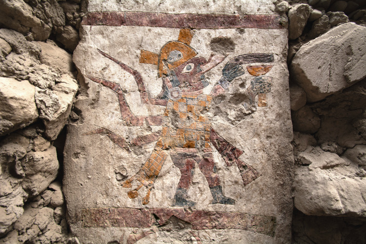 Details of Pañamarca painted throne room