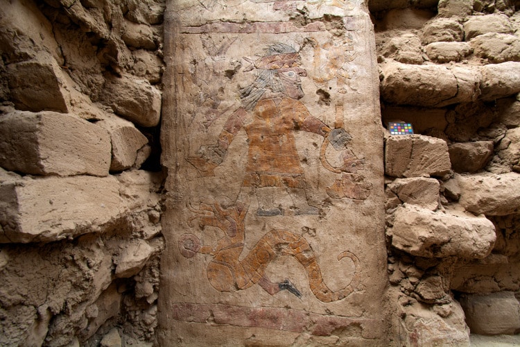 Details of Pañamarca painted throne room