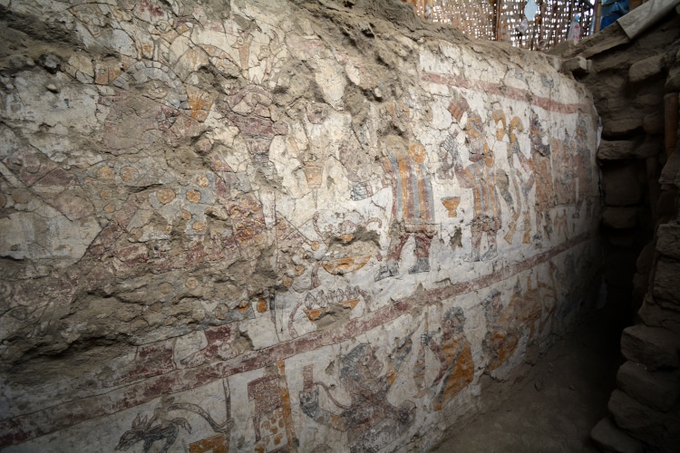 Details of Pañamarca painted throne room