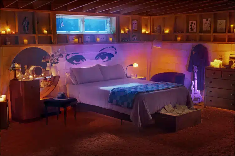 Bedroom of Prince "Purple Rain" House on Airbnb