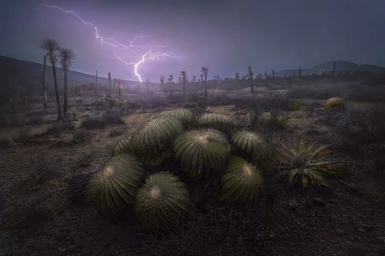 A storm rages over the Tehuacán-Cuicatlán Biosphere Reserve in Mexico