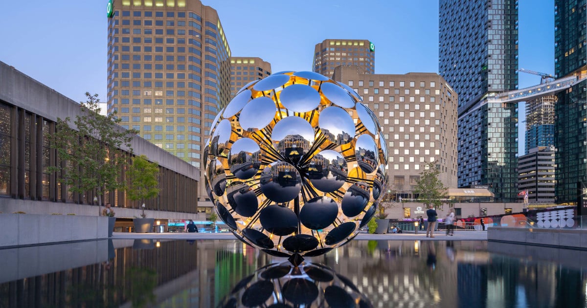 Giant Orb Made of Convex Traffic Mirrors Travels From the Pyramids of Giza to Montreal