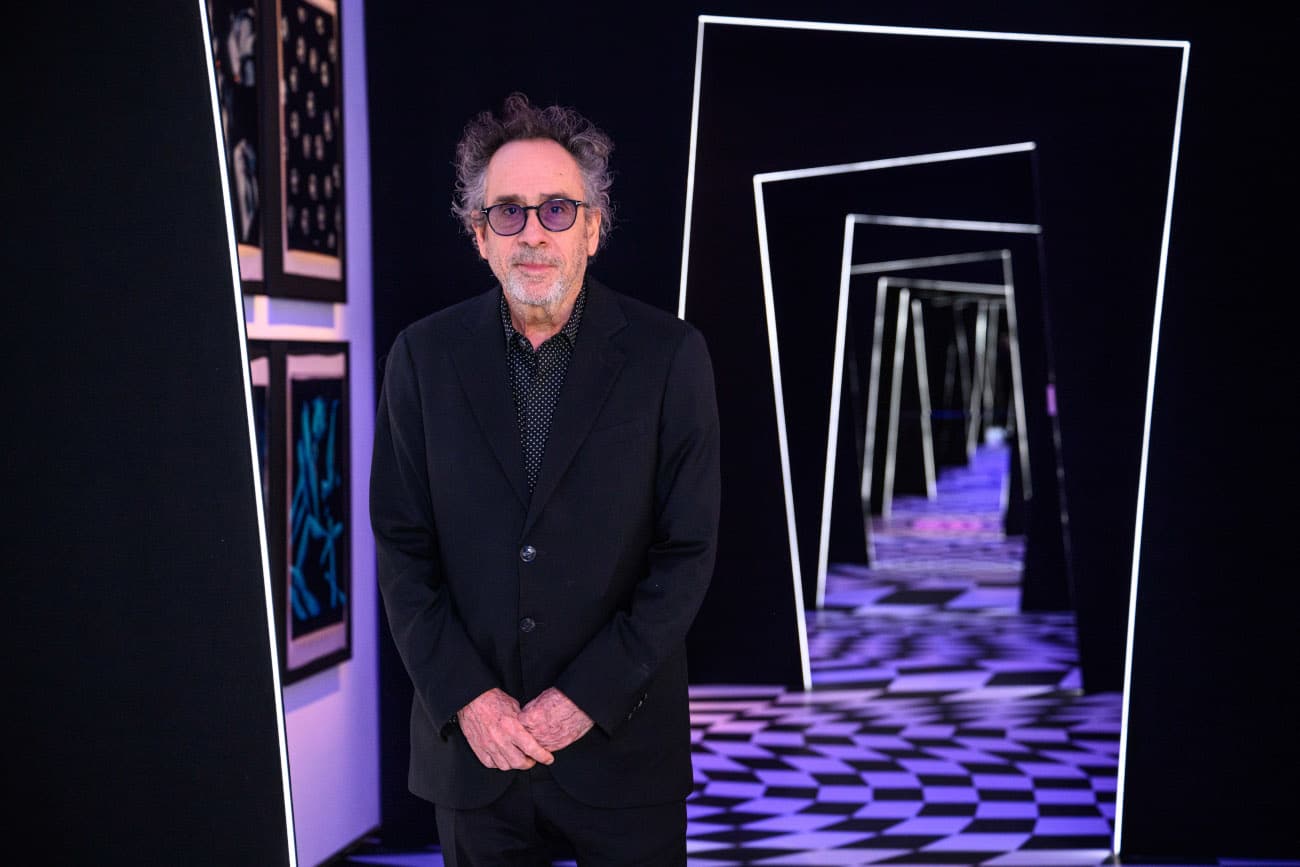 Tim Burton at the "The World of Tim Burton" exhibit in London