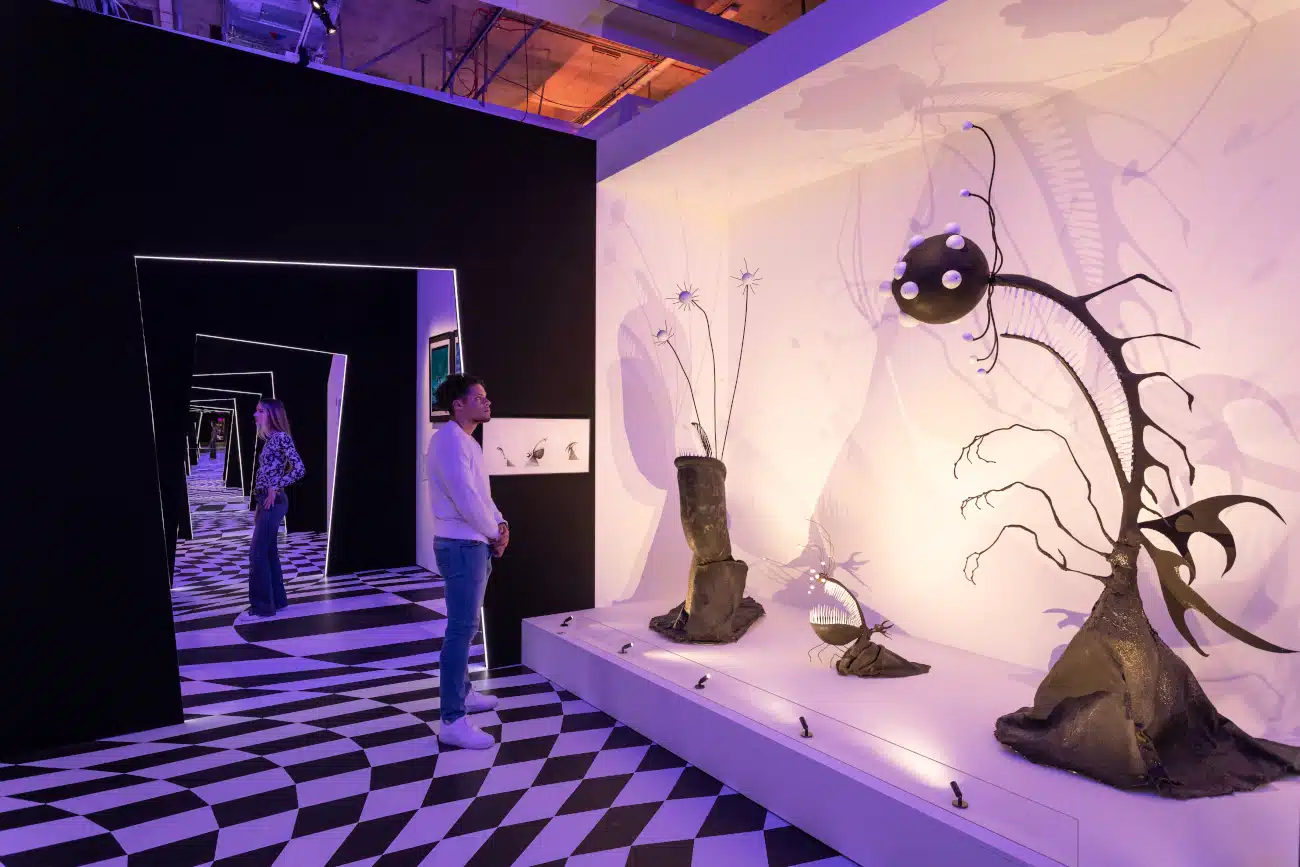 Inside "The World of Tim Burton" exhibit in London