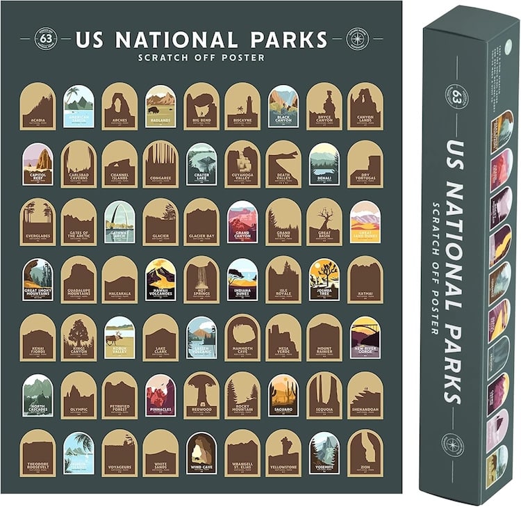 U.S. National Parks Scratch Off Poster