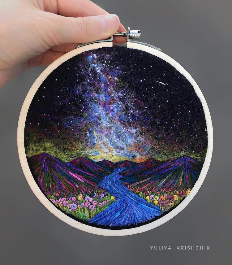 Cosmic Embroidery by Yuliya Krishchik 