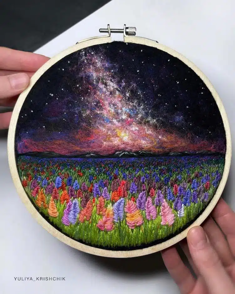 Cosmic Embroidery by Yuliya Krishchik 