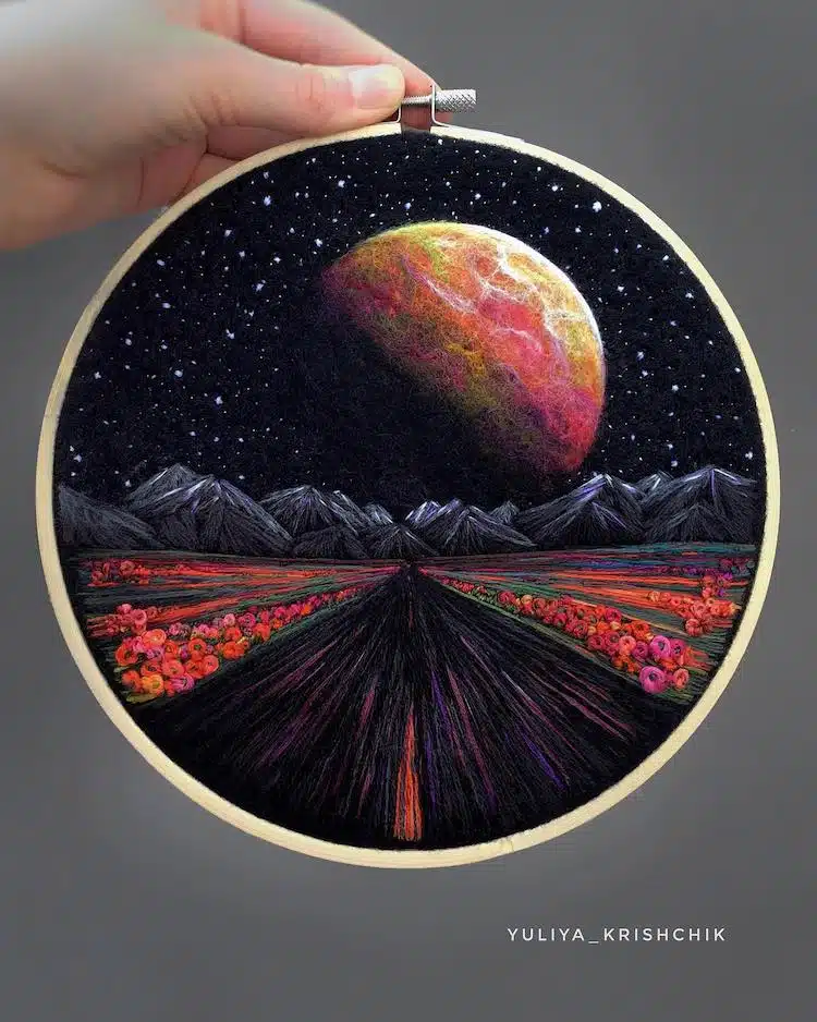 Cosmic Embroidery by Yuliya Krishchik 