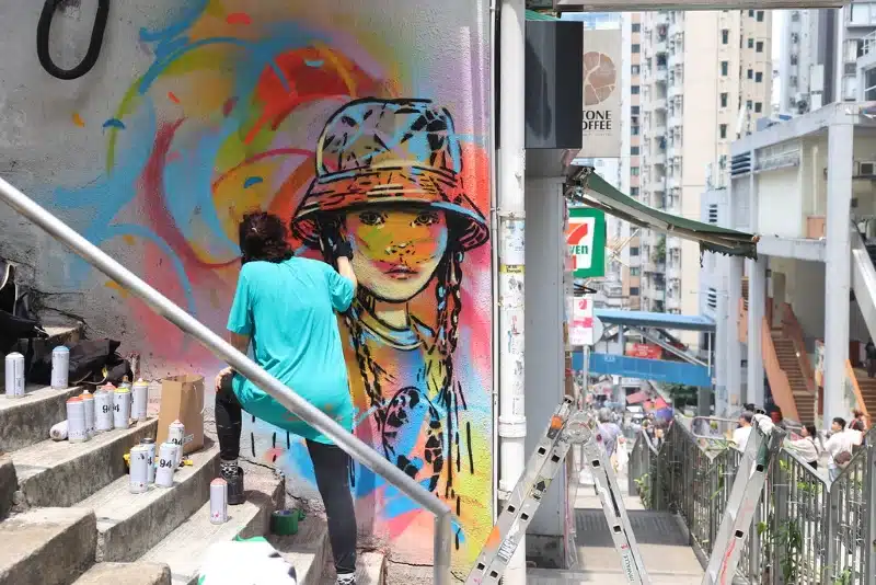 Alice Pasquini Painting in Hong Kong