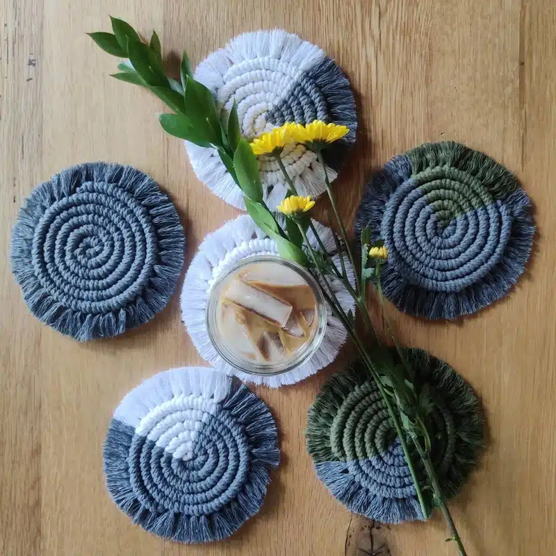 Macramé coasters