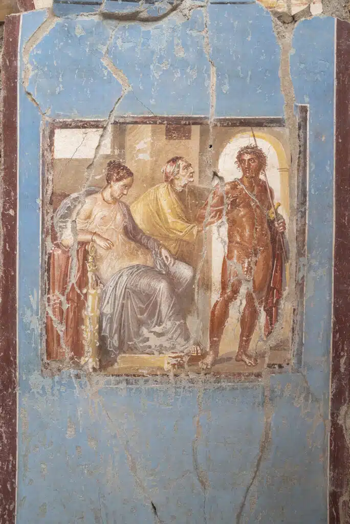 Hippolytus and Phaedra fresco in Pompeii's House of Phaedra