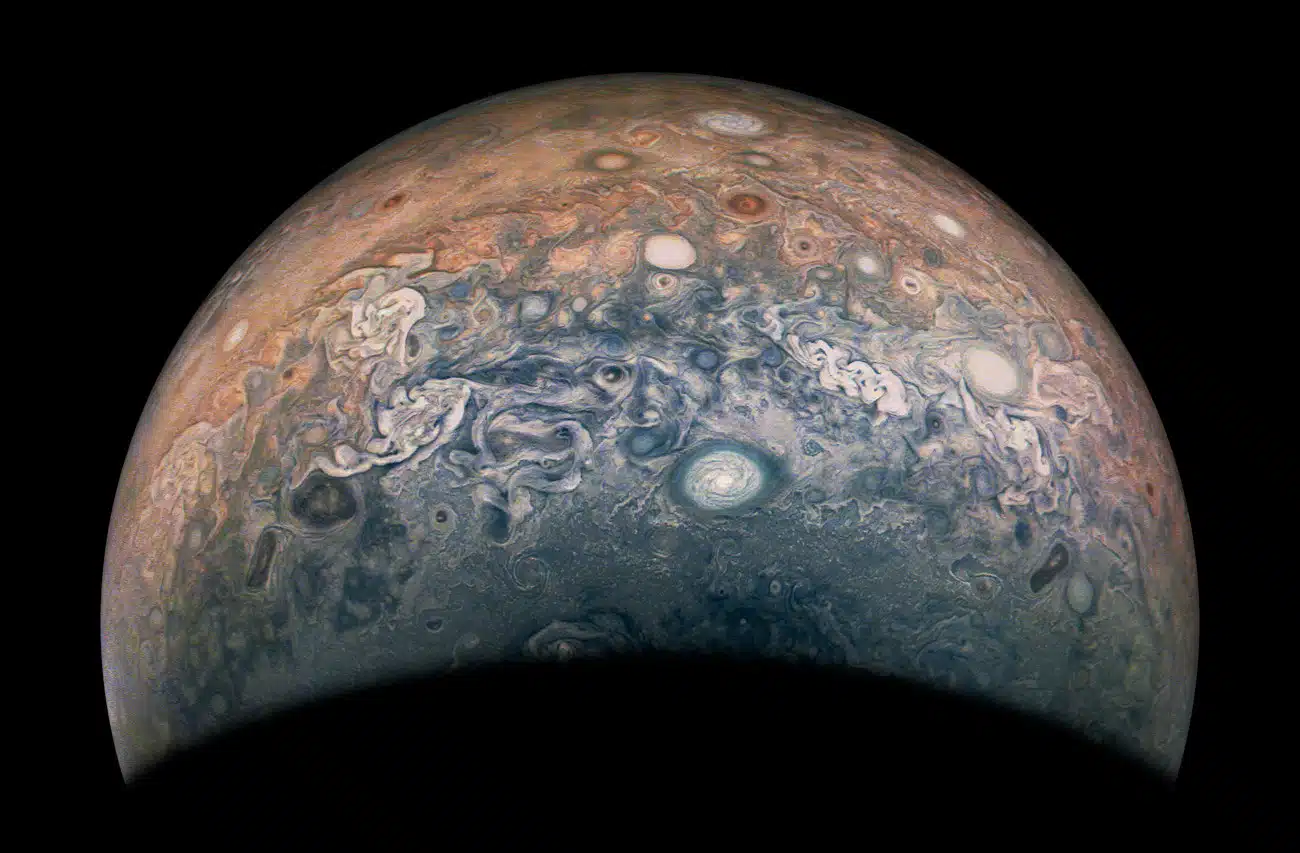 Photo of Jupiter storms from Junocam