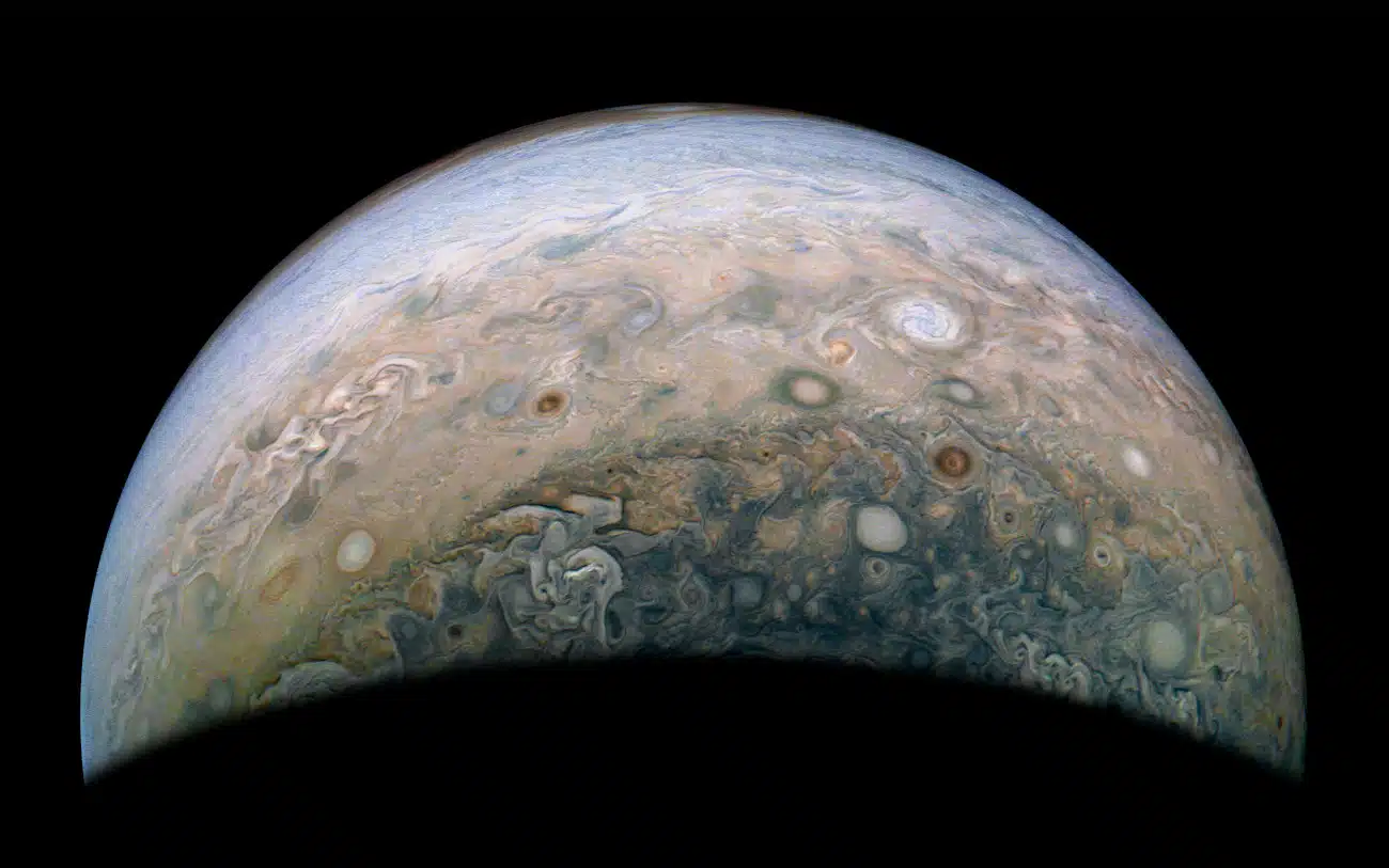 Photo of Jupiter storms from Junocam