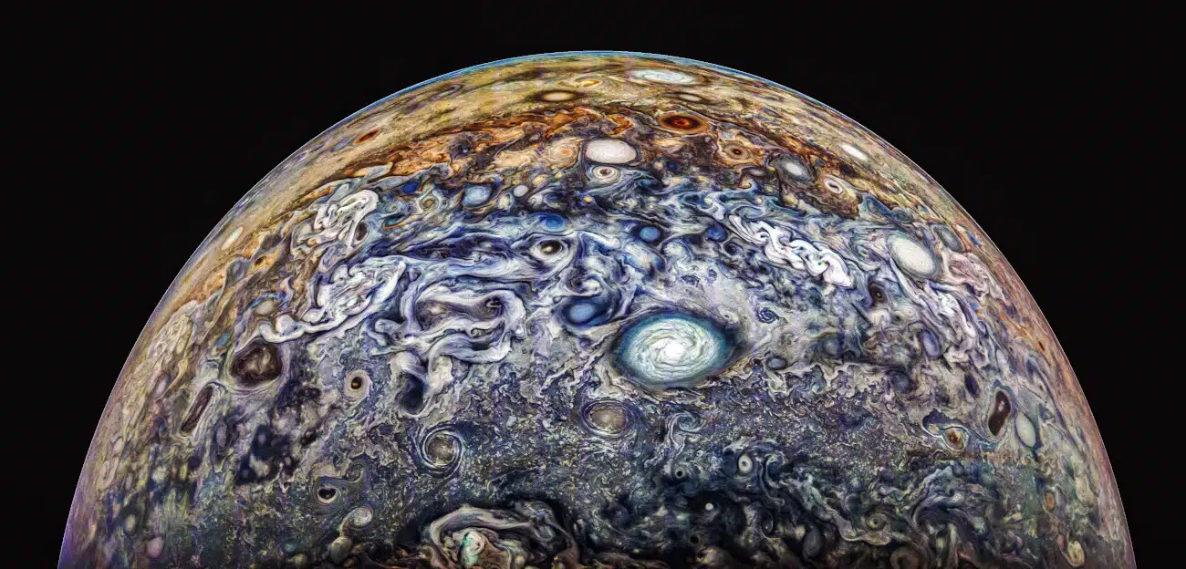 Photo of Jupiter storms from Junocam