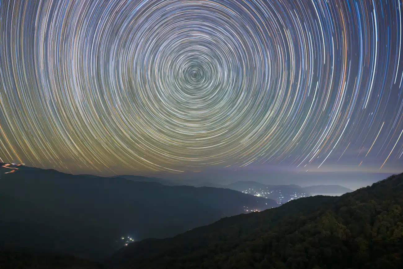 Swirling stars over Singalila National Park