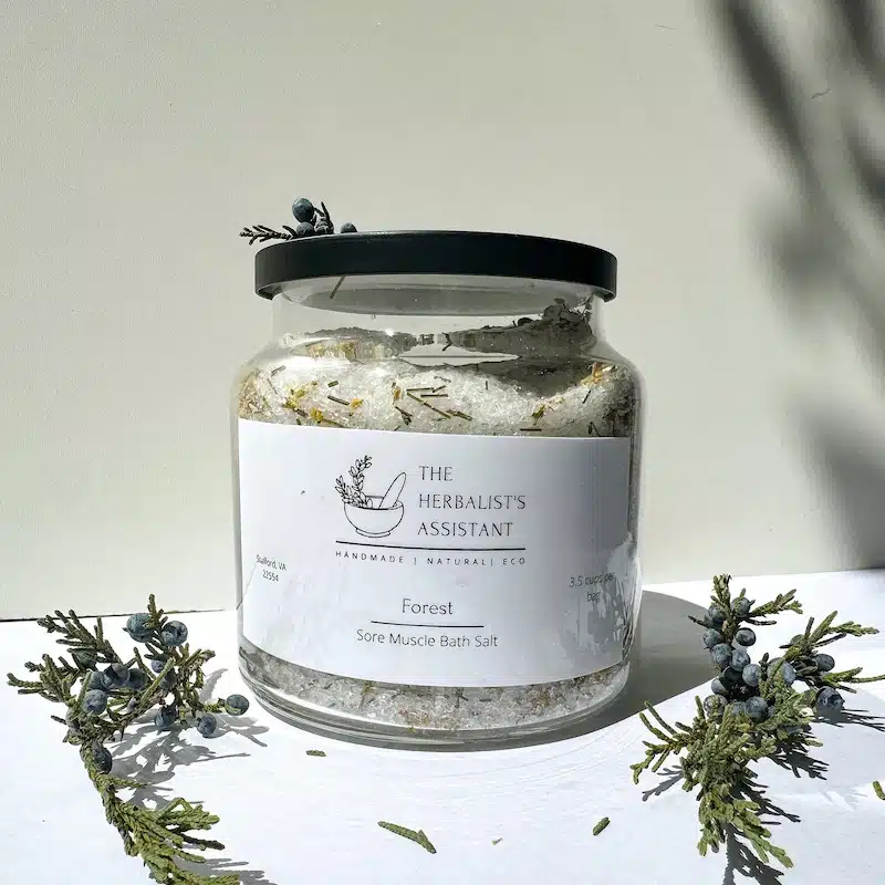 sore muscle bath salt fir and mint