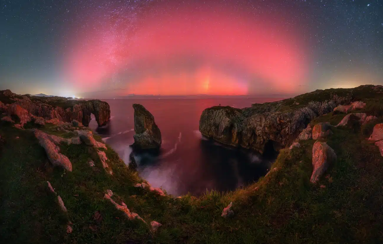 Northern Lights in Asturias, Spain