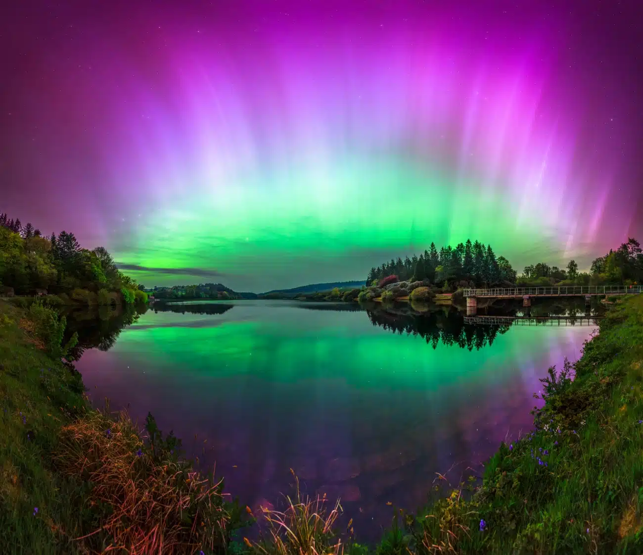 Northern Lights at the Dartmoor National Park in the UK