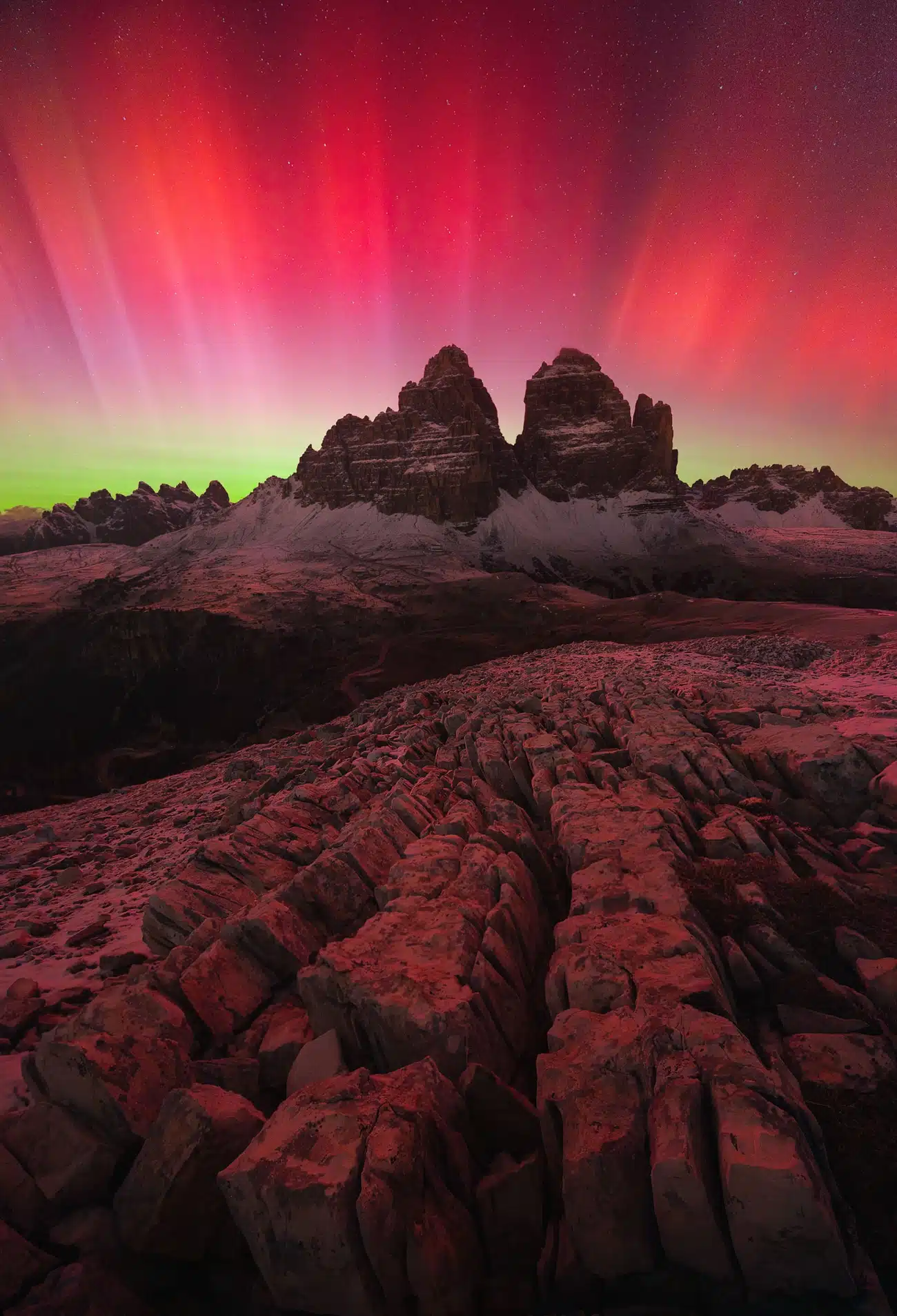 Aurora in the Dolomites