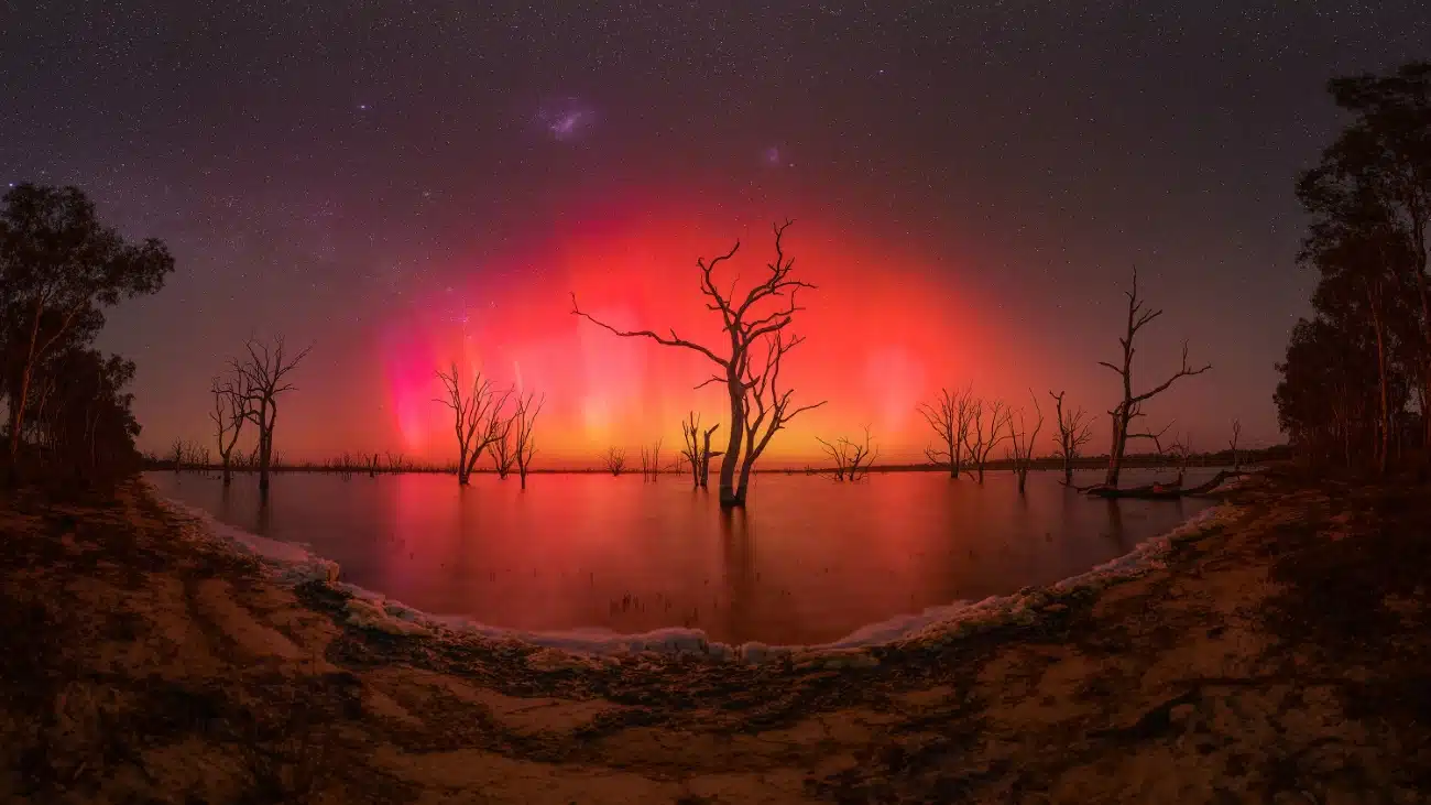 Aurora over Lake Toolondo, Australia