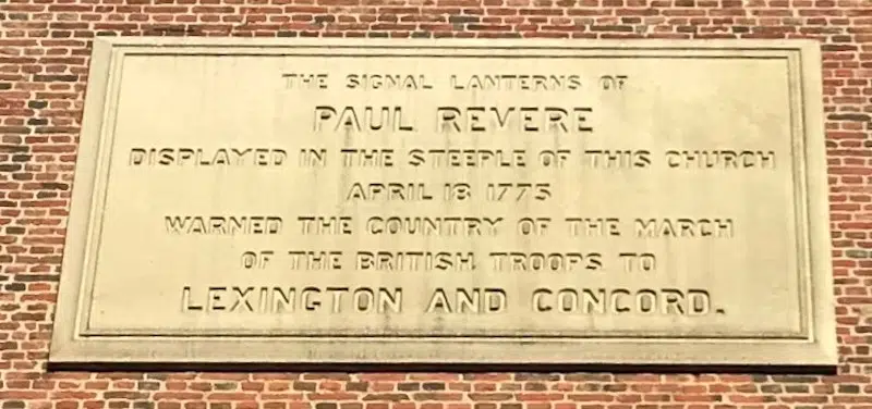 Old North Church in Boston, where an 18th-century angel mural is being restored.