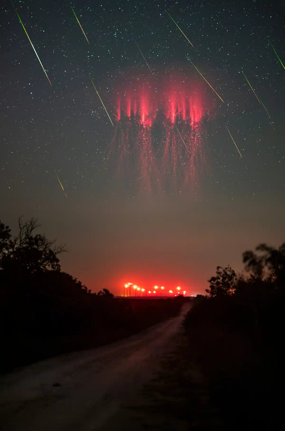 Red sprite during Perseid meteor shower.