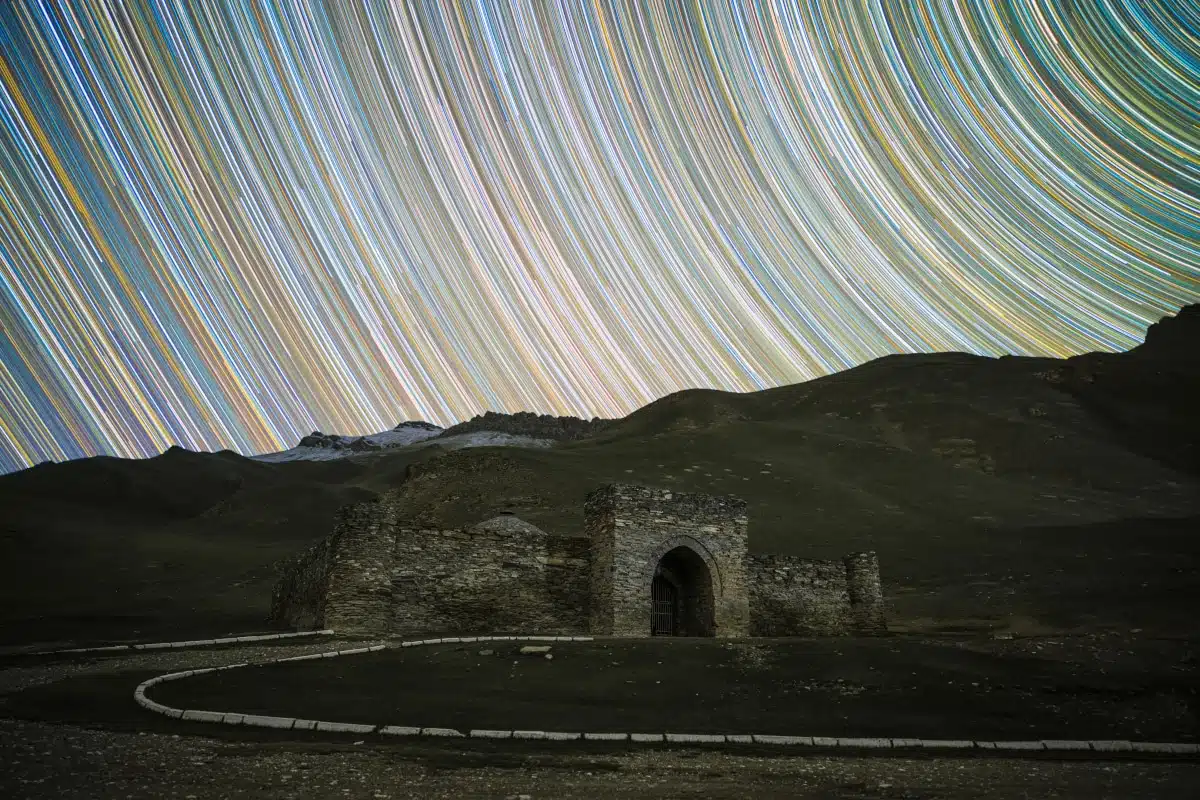 Swirly sky over Kygystan