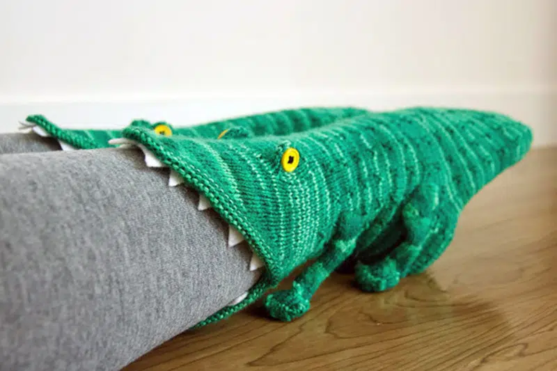 Green crocodile socks