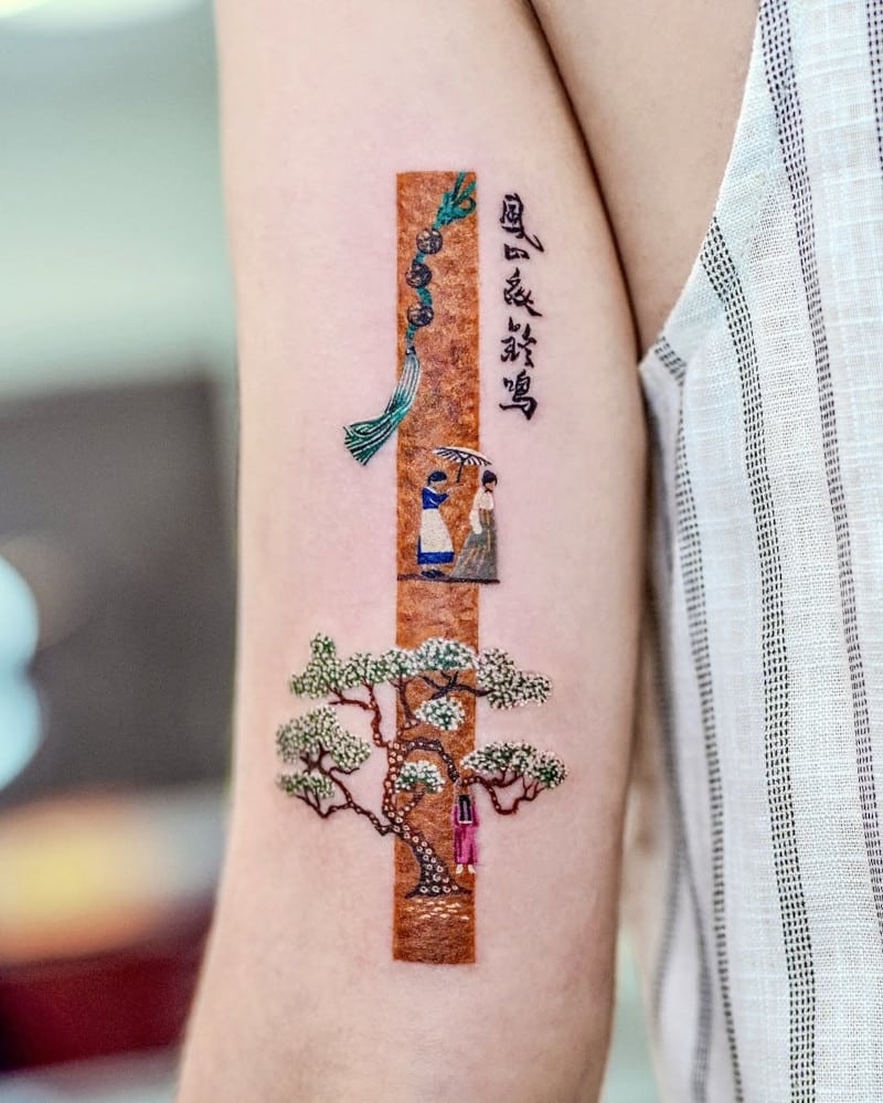 Intricate rectangular tattoo by Daldam