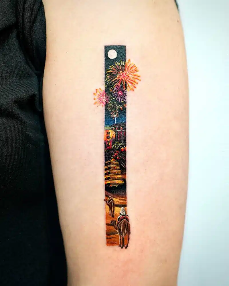 Intricate rectangular tattoo by Daldam