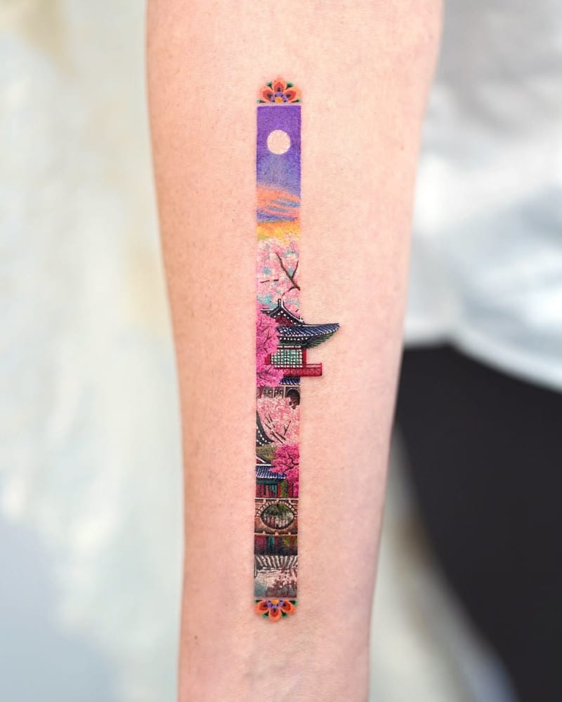 Intricate rectangular tattoo by Daldam