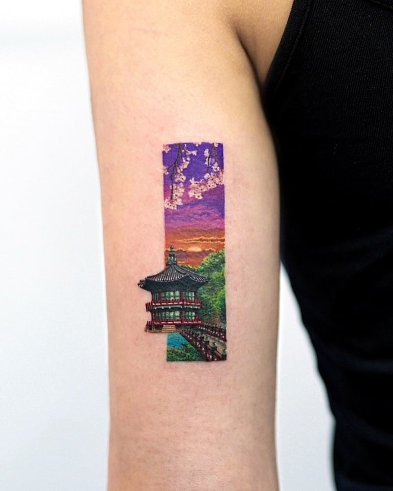 Intricate rectangular tattoo by Daldam