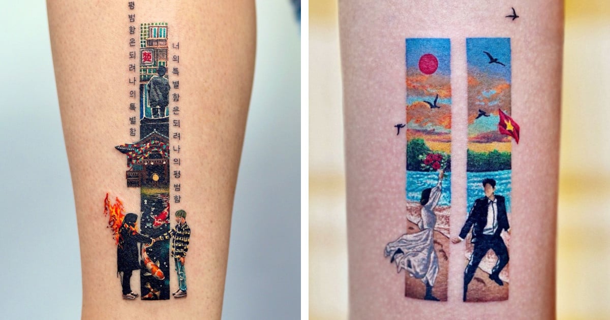 Vertical Window-Like Tattoos Turn Cherished Memories Into Stylish Body Art