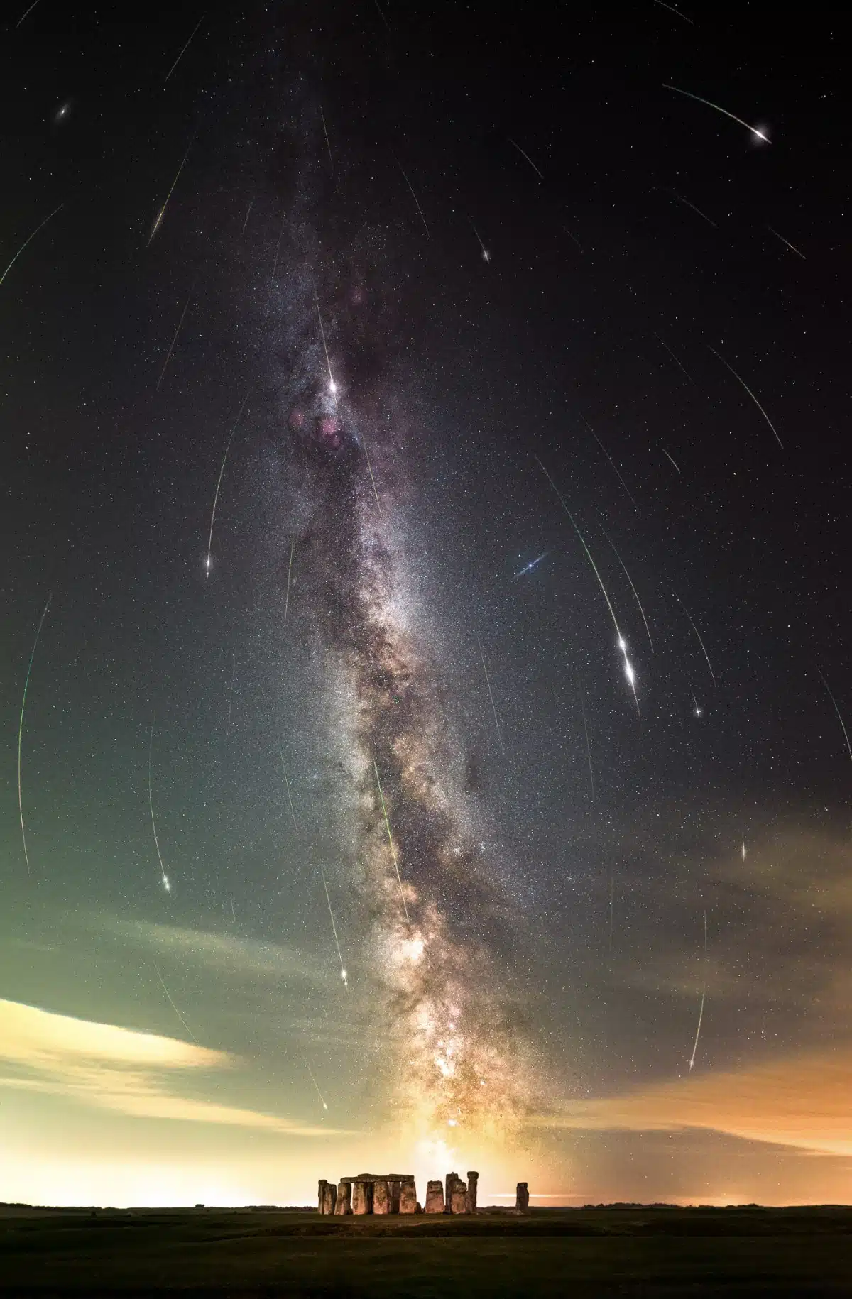 Perseid meteor shower over Stonehenge