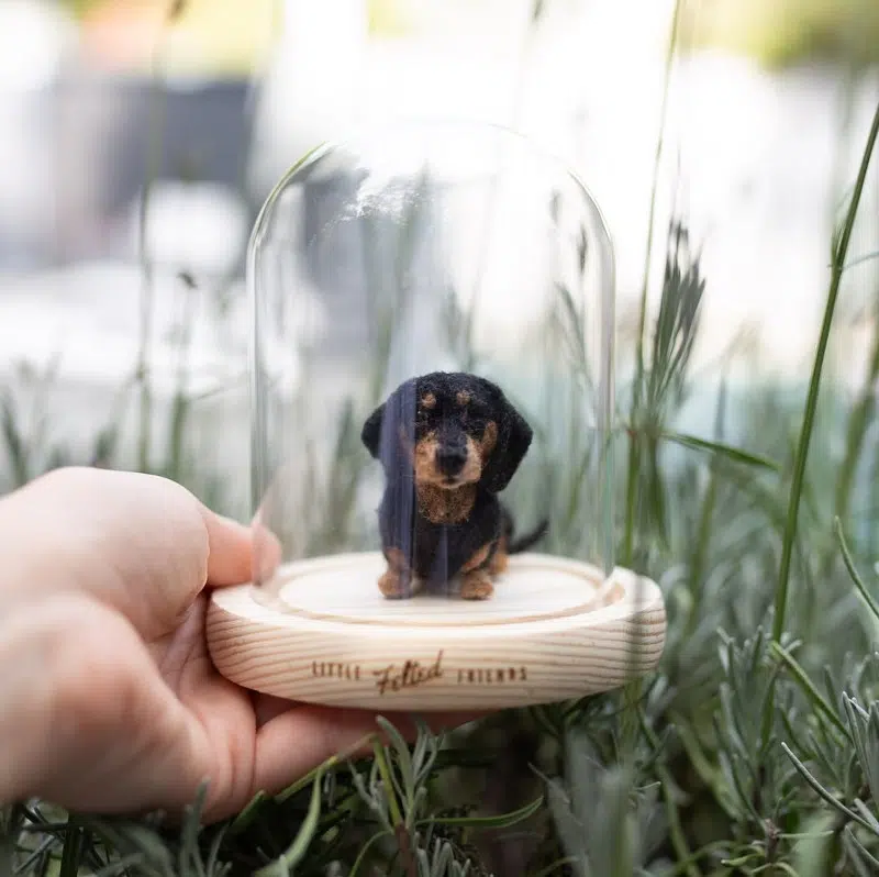 Realistic needle felting pet portraits by Little Felted Friends