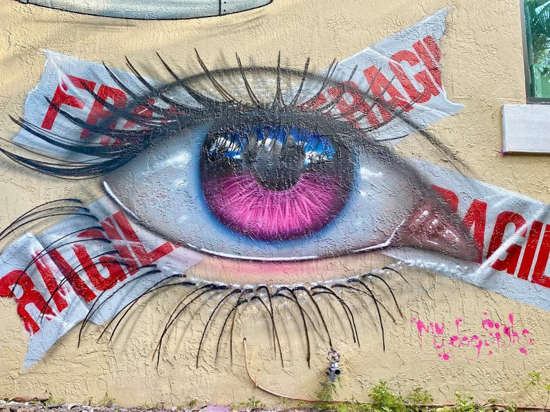 Colorful eye mural at Miami Art Week by My Dog Sighs