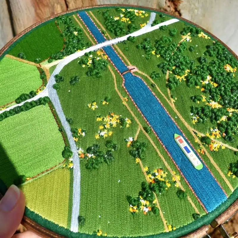 Aerial Embroidery Art by Victoria Rose Richards