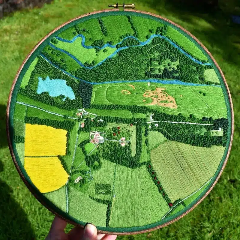 Aerial Embroidery Art by Victoria Rose Richards