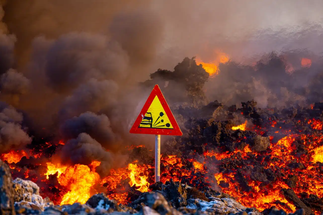 Blue Lagoon Volcano Eruption in Iceland by Vilhelm Gunnarsson