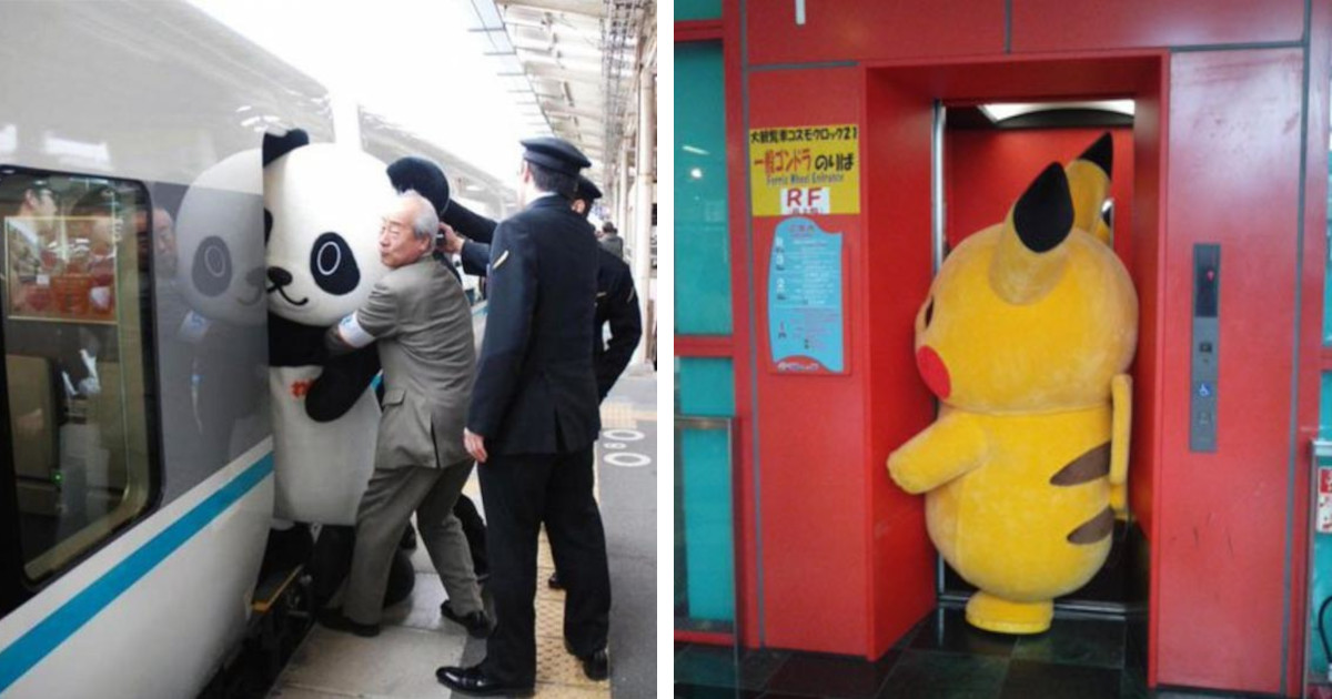 Watch Cute Japanese Mascots Get Adorably Stuck in Elevators, Trains, and Doorways