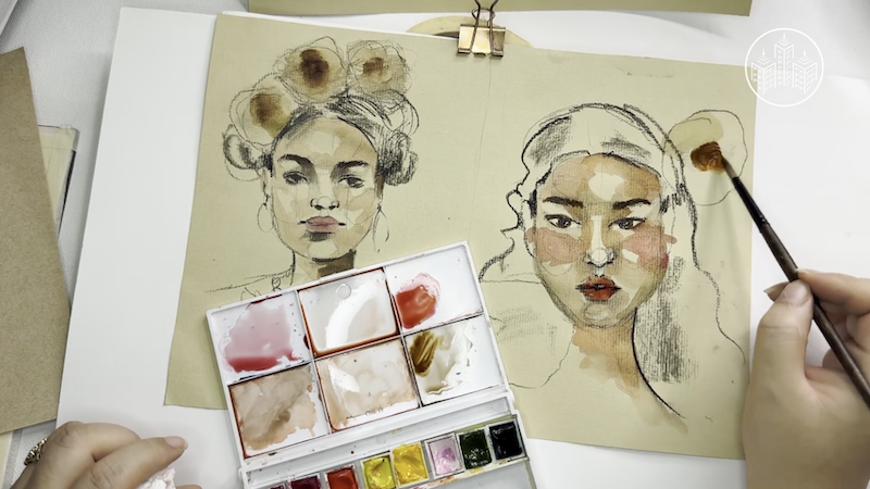 Mixed Media Portraits Class by Nitika Ale