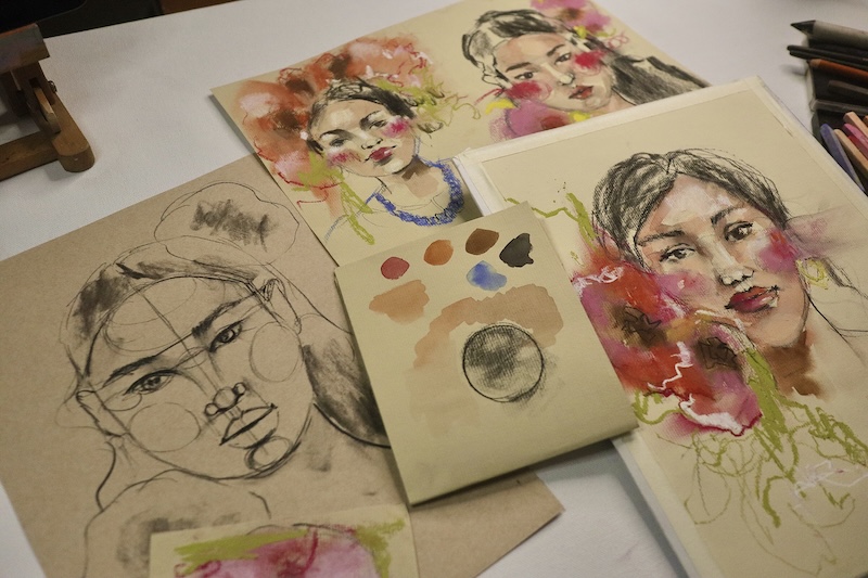 Mixed Media Portraits Class by Nitika Ale
